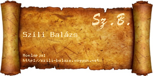 Szili Balázs névjegykártya
